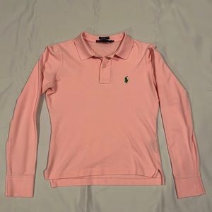 Pink Ralph Lauren Long-sleeve “the Skinny Polo”